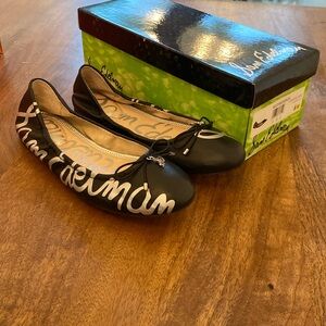 NWT Sam Edelman Ballet Flat, size 8, black with silver signature logo